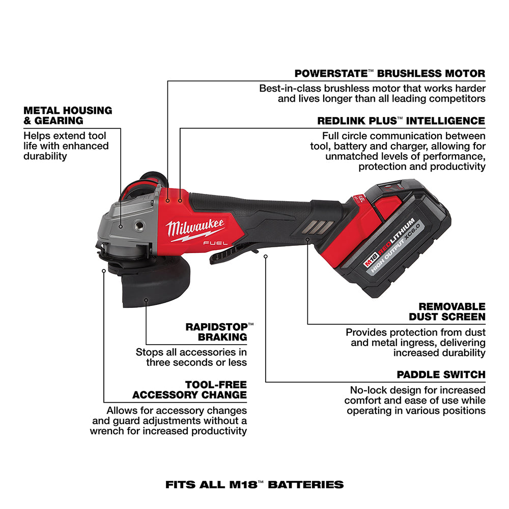 M18 FUEL™ 4-1/2" / 5" Grinder Paddle Switch, No-Lock Kit