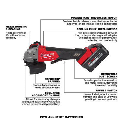 M18 FUEL™ 4-1/2" / 5" Grinder Paddle Switch, No-Lock Kit