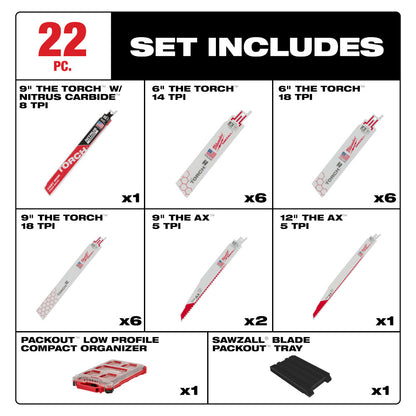 22PC SAWZALL® Blade PACKOUT™ Kit