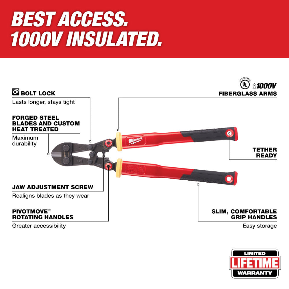 24 in. Fiberglass Bolt Cutters with PIVOTMOVE™ Rotating Handles