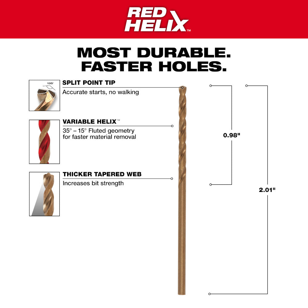 5/64" COBALT RED HELIX™ Drill Bit