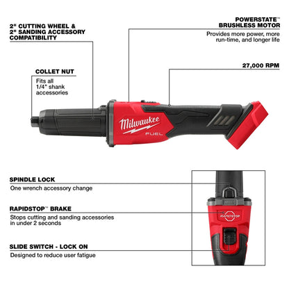 M18 FUEL™ Braking Die Grinder, Slide Switch