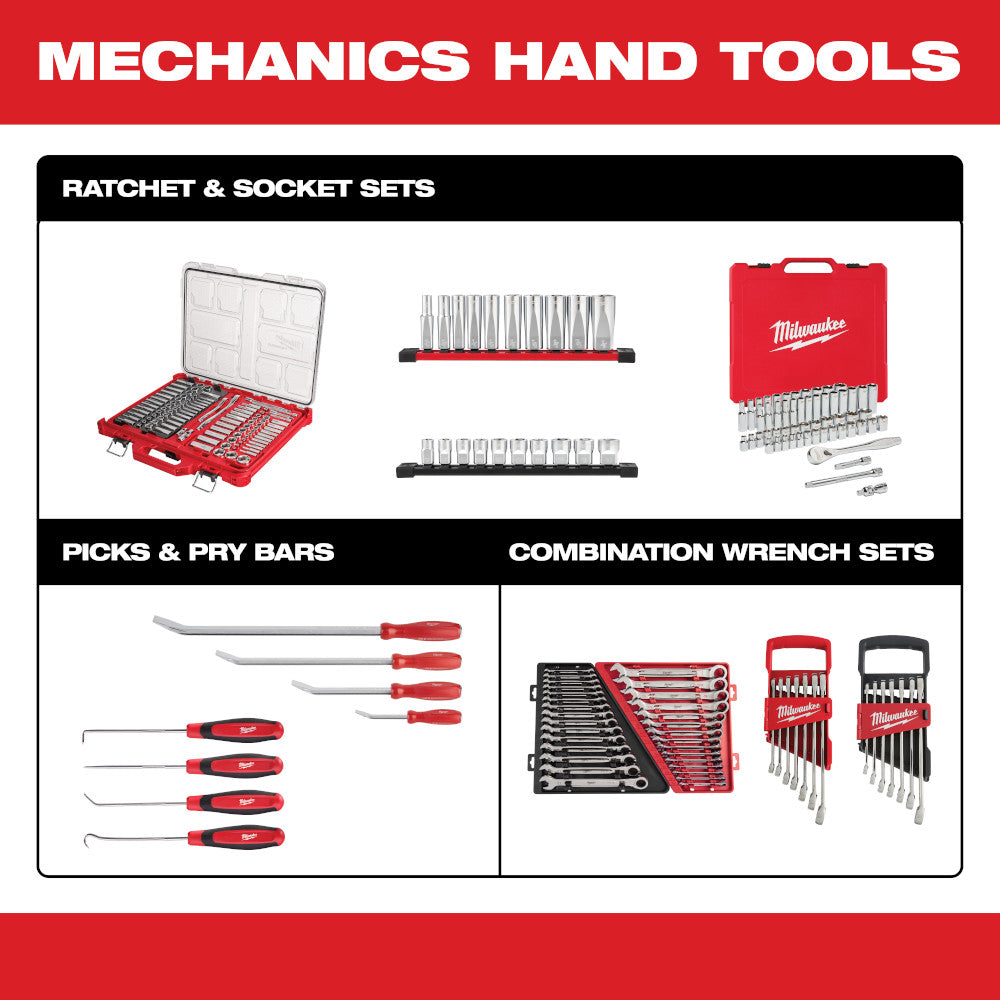 25pc 1/4" Drive Metric & SAE Ratchet and Socket Set with FOUR FLAT™ SIDES
