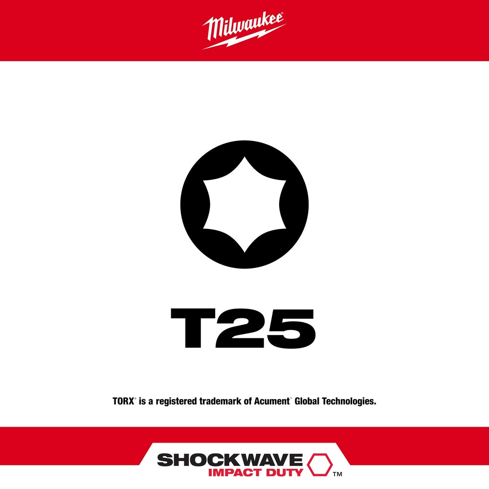 SHOCKWAVE™ 1" Impact Duty TORX® T25 Insert Bits (2 PK)