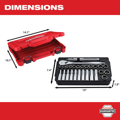 28 pc. 1/2 in. Socket Wrench Set (Metric)