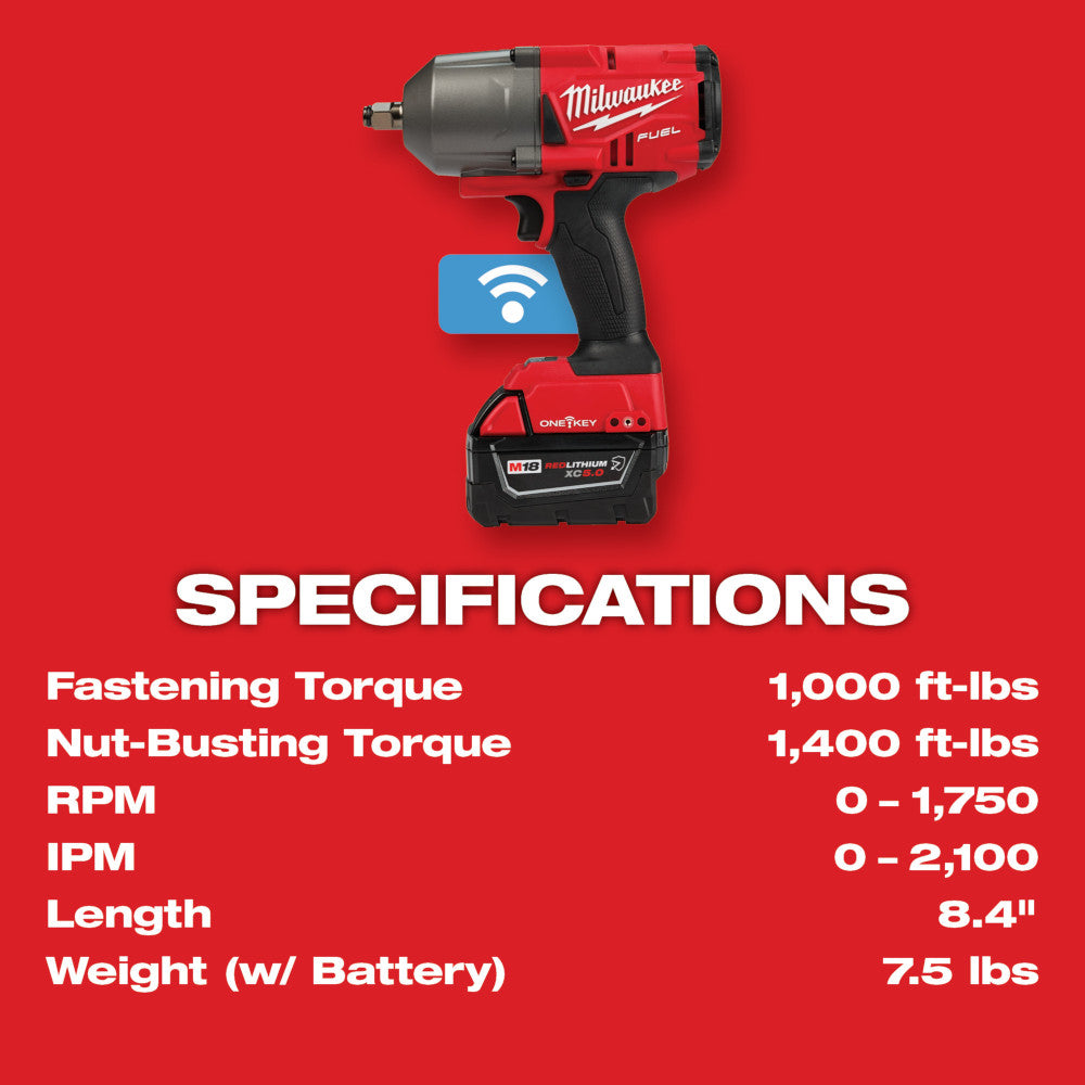 M18 FUEL™ w/ONE-KEY™ High Torque Impact Wrench 1/2" Friction Ring Kit
