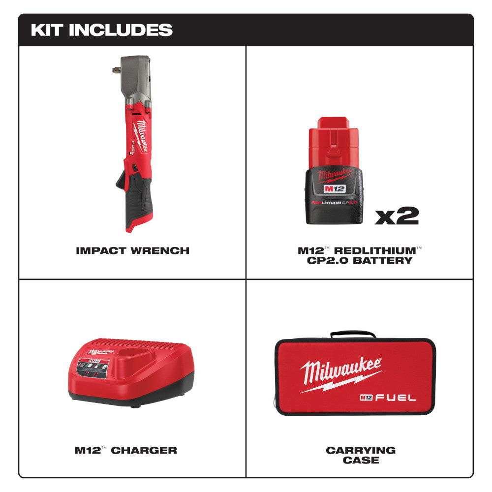 M12 FUEL™ 3/8" Right Angle Impact Wrench Kit