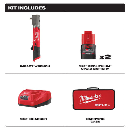 M12 FUEL™ 3/8" Right Angle Impact Wrench Kit
