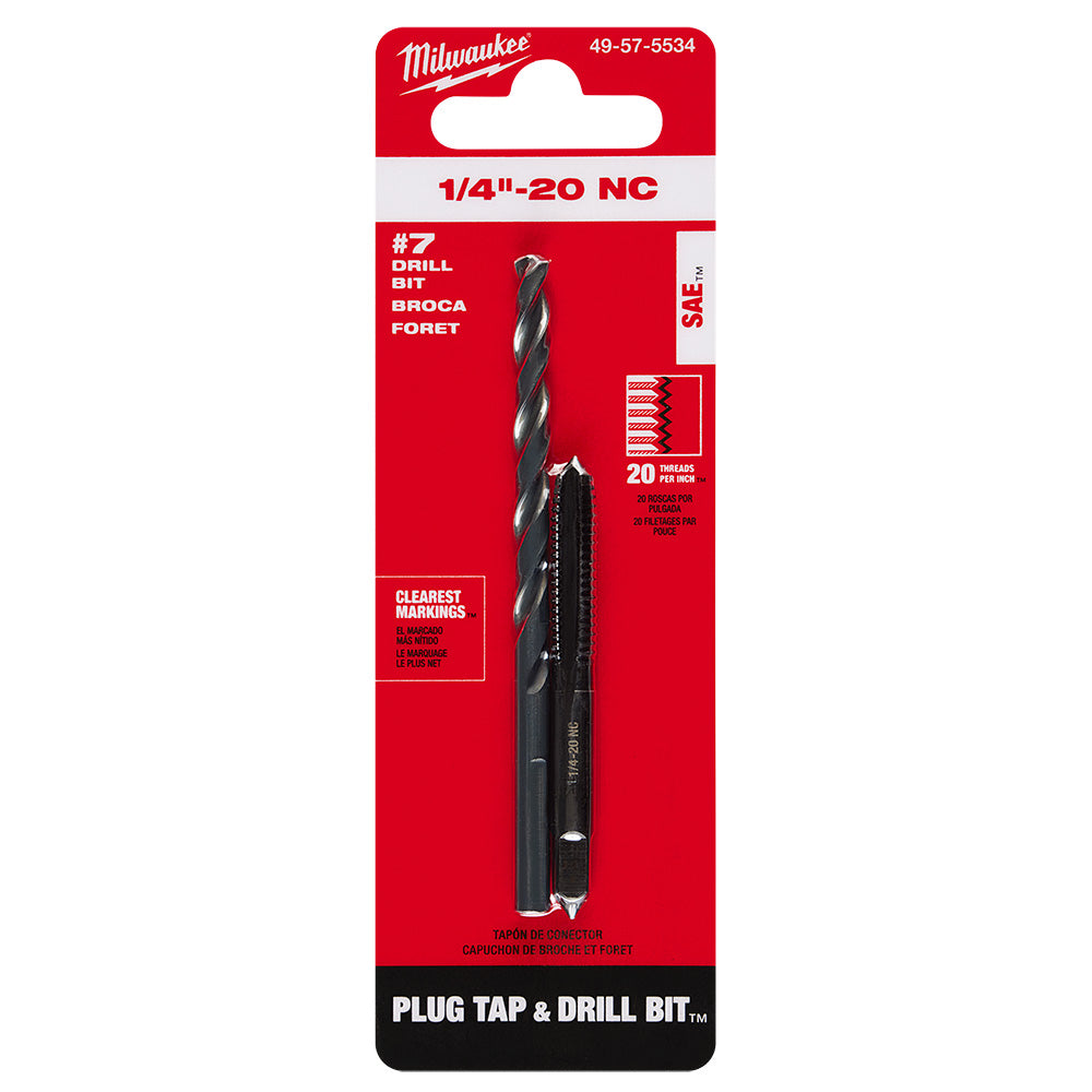 1/4"-20 NC Straight Flute Plug Tap & #7 Drill Bit