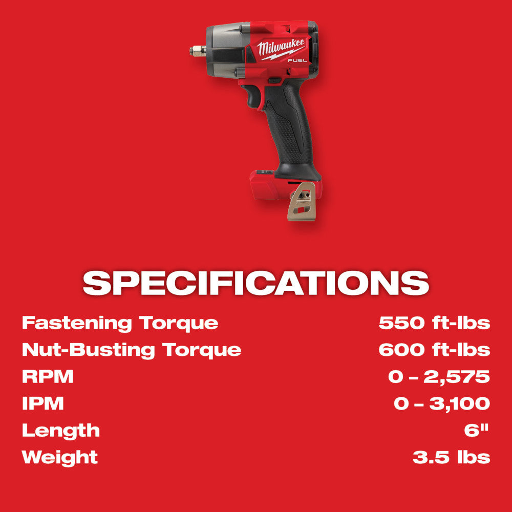 M18 FUEL™ 3/8 Mid-Torque Impact Wrench w/ Friction Ring