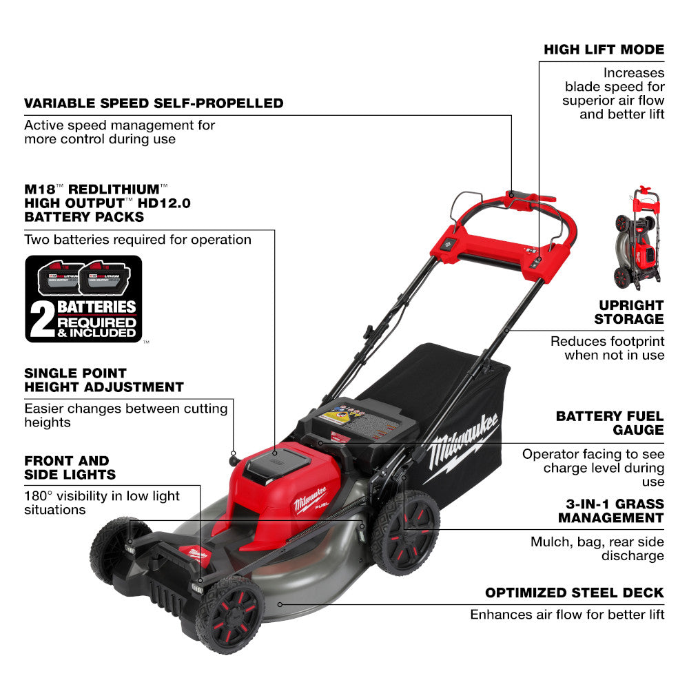 M18 FUEL™ 21" Self-Propelled Dual Battery Mower Kit