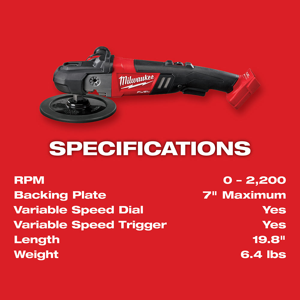 M18 FUEL™ 7” Variable Speed Polisher