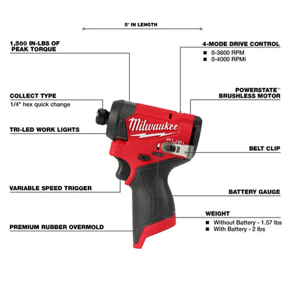 M12 FUEL™ 1/4" Hex Impact Driver