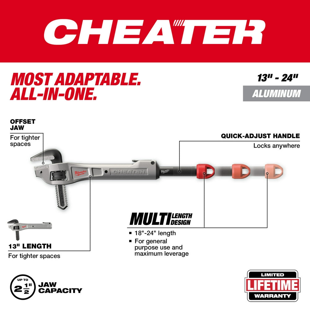 CHEATER™ Aluminum Offset Adaptable Pipe Wrench