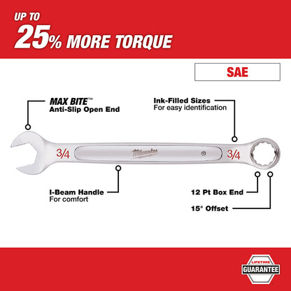 15-Piece Combination Wrench Set - SAE