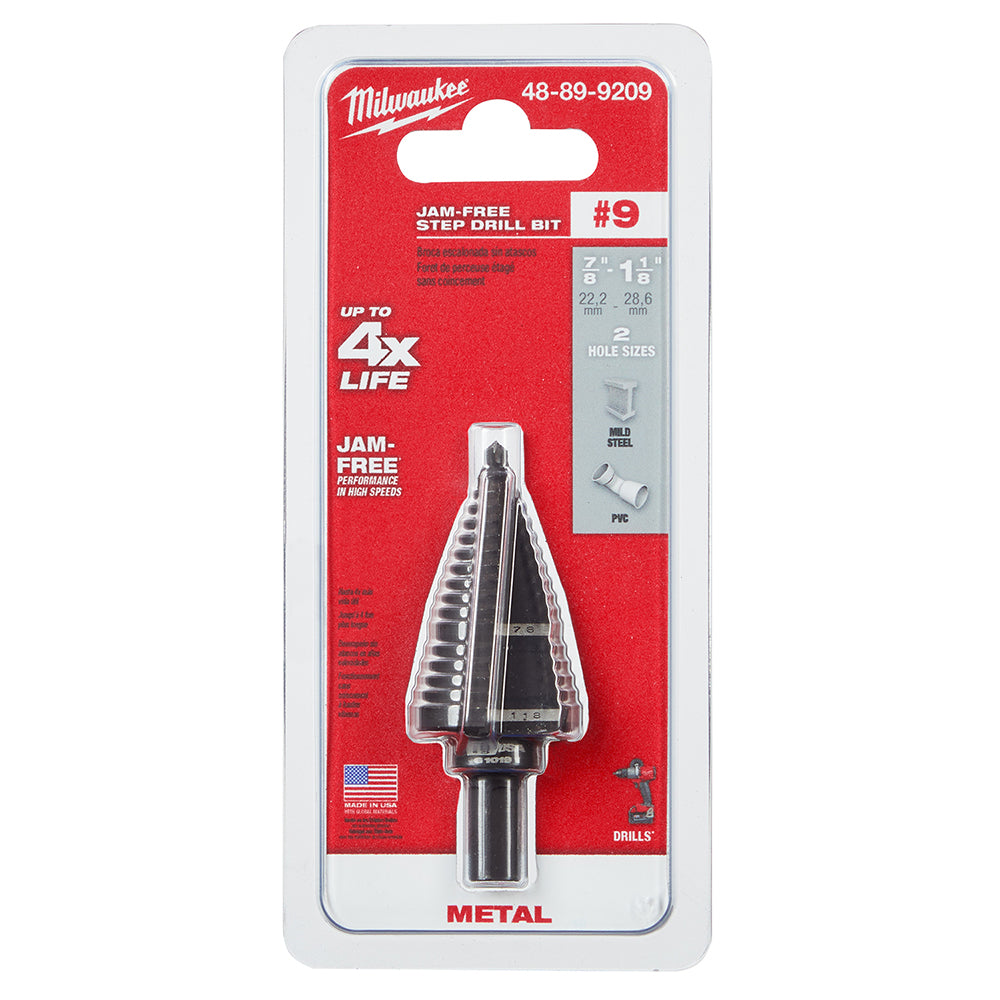 #9 Step Drill Bit, 7/8" & 1-1/8"