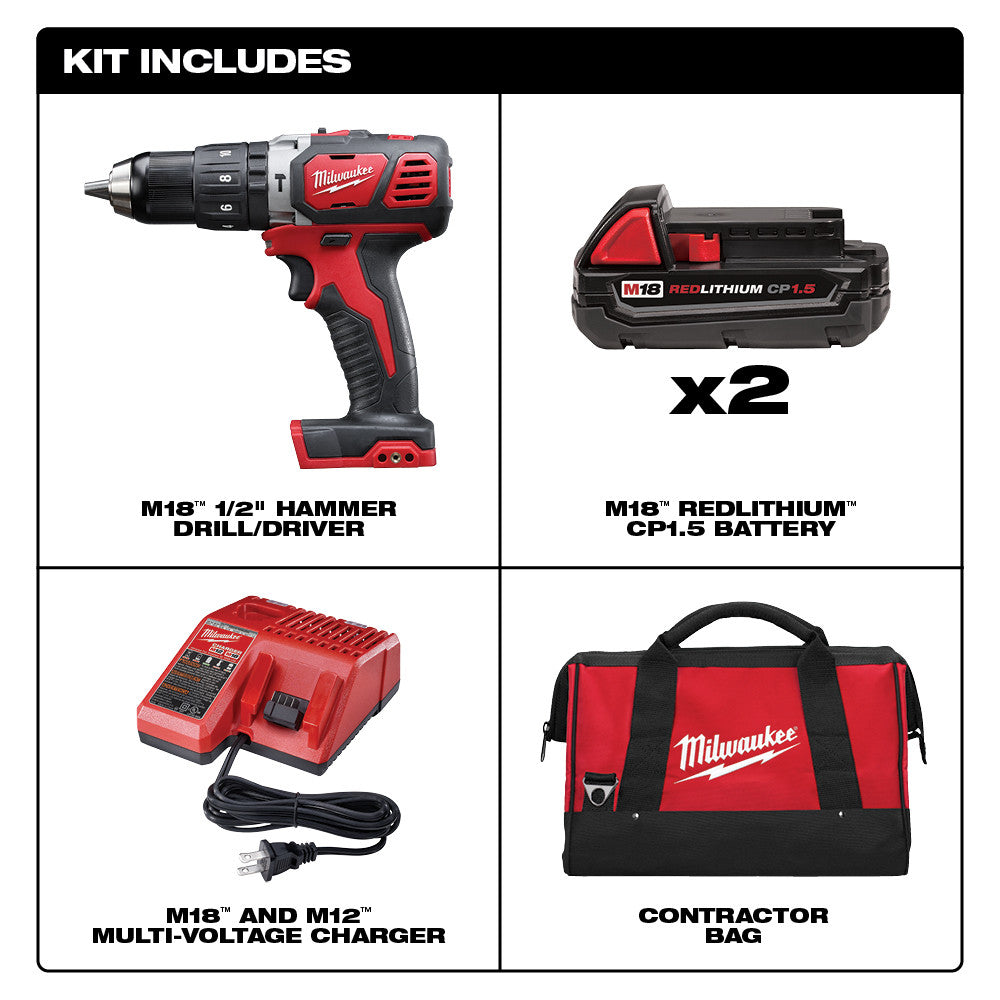 M18™ Compact 1/2 in. Hammer Drill/Driver Kit w/ Compact Batteries