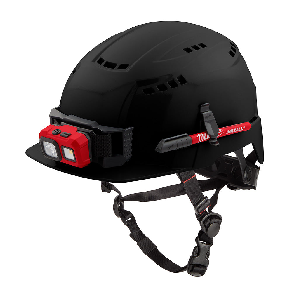 Black Front Brim Vented Safety Helmet (USA) - Type 2, Class C