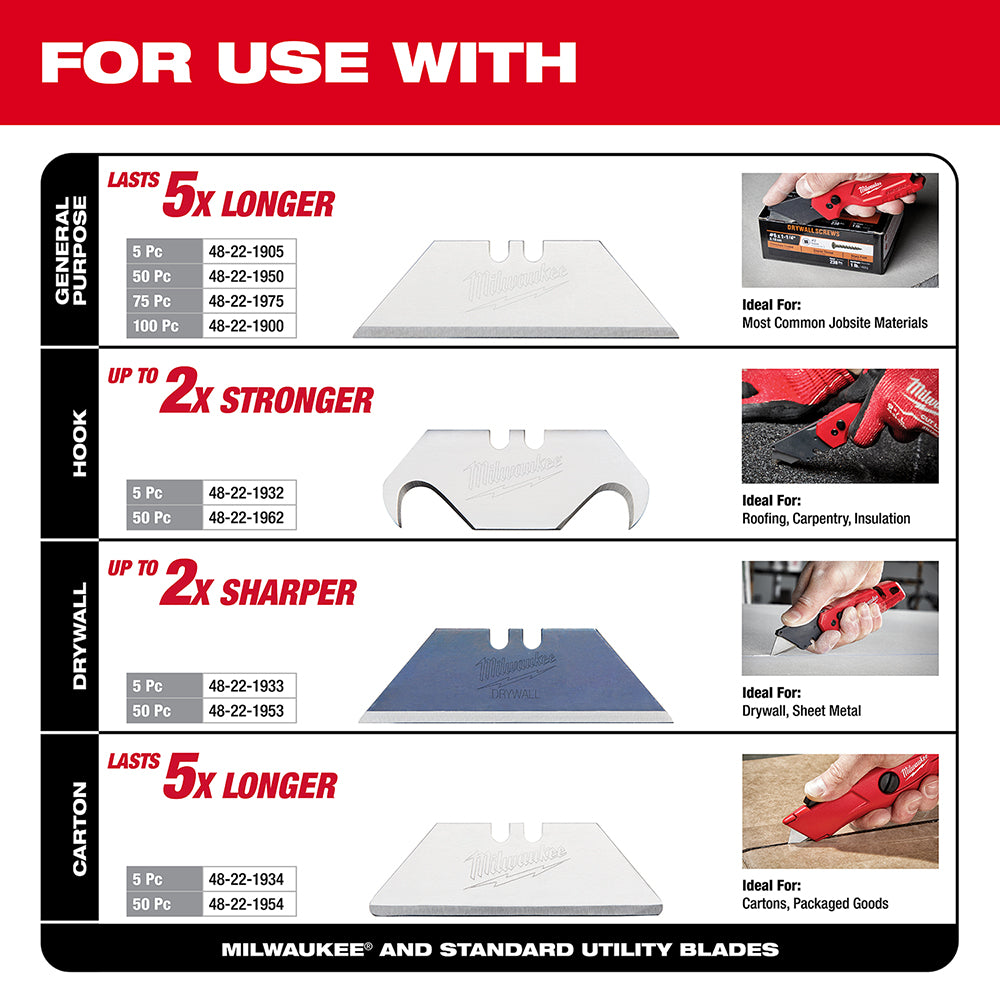 FASTBACK™ Folding Utility Knife w/ Blade Storage