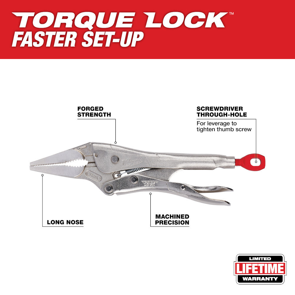 2Pc 10 in. Curved Jaw & 6 in. Long Nose TORQUE LOCK™ Locking Pliers Set