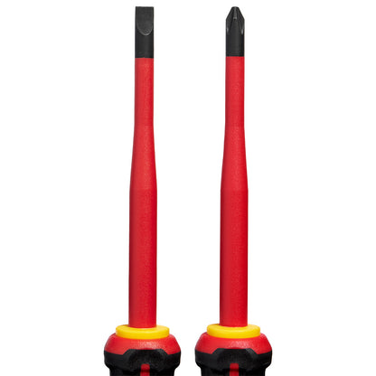 2pc 1000V Insulated Slim Tip Screwdriver Set