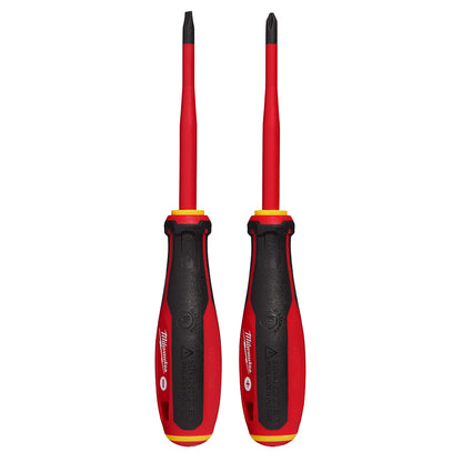 2pc 1000V Insulated Slim Tip Screwdriver Set