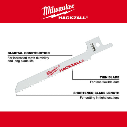 3-1/2" 10 TPI SAWZALL® Blade for Wood Scroll (5 PK)