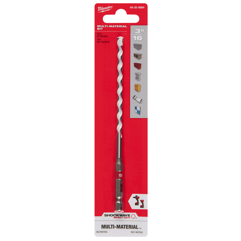 3/16" x 4" x 6" SHOCKWAVE™ Impact Duty Carbide Multi-Material Drill Bit