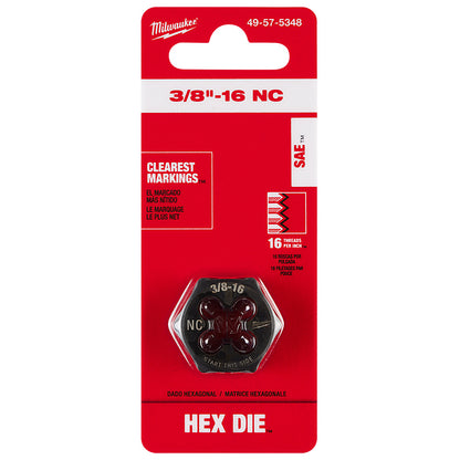 3/8"-16 NC 1-Inch Hex Threading Die