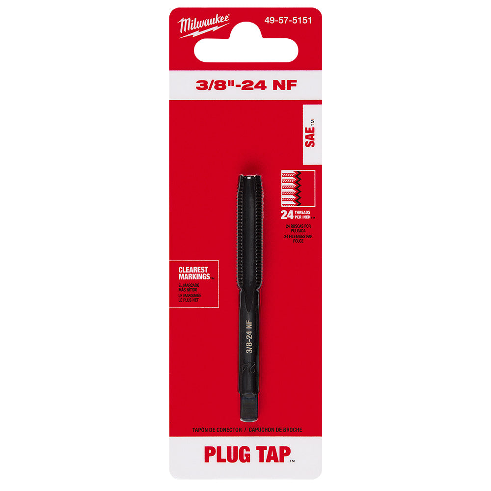 3/8"-24 NF Straight Flute Plug Tap