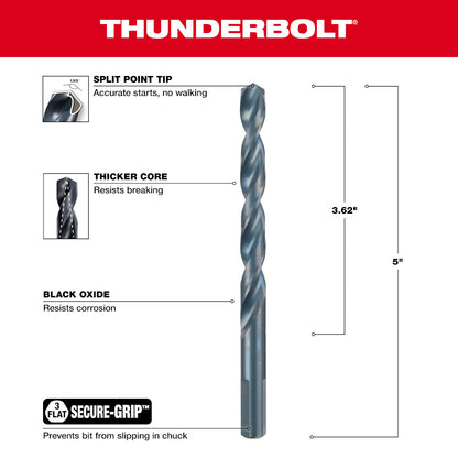 3/8" THUNDERBOLT®  Black Oxide Drill Bit