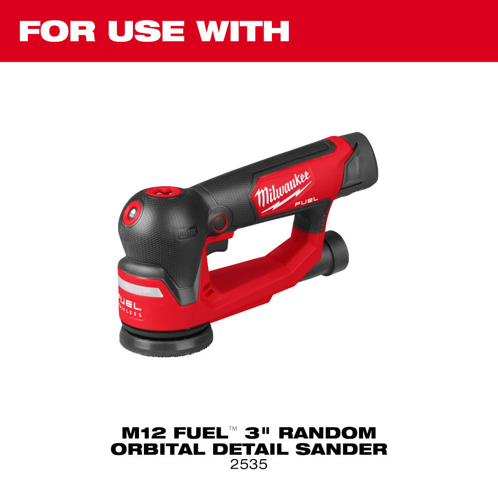 For use with M12 Fuel 3" Random Orbital Detail Sander (2535)