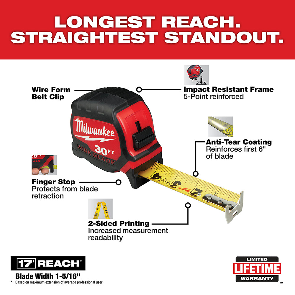 30Ft Wide Blade Tape Measure