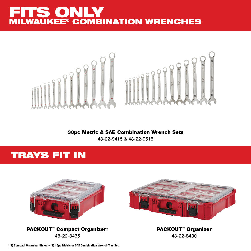 30pc Metric & SAE Combination Wrench Trays