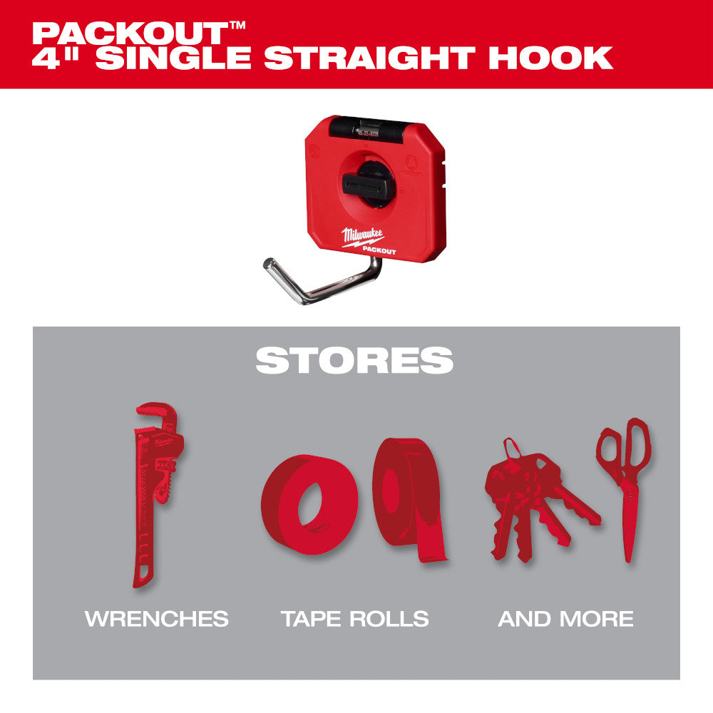 PACKOUT™ 4" Single Straight Hook