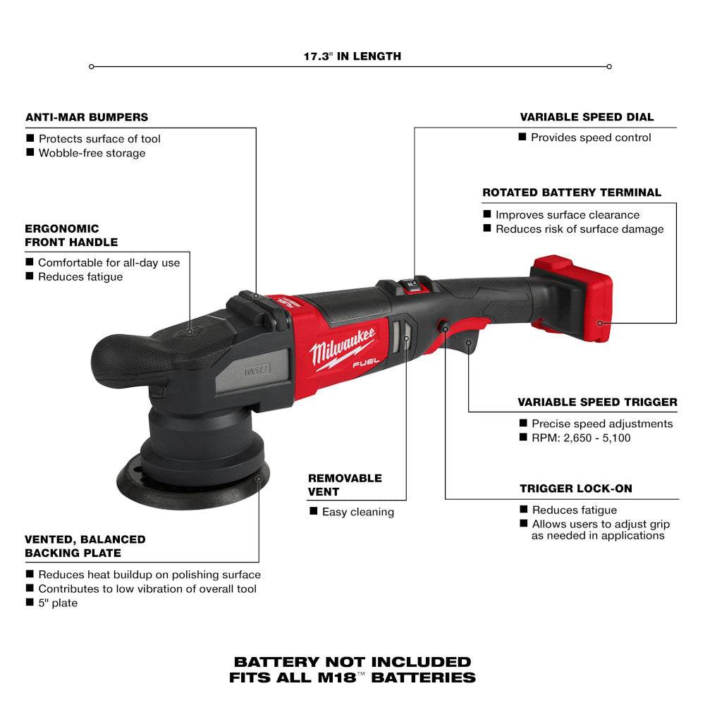 M18 FUEL™ 15mm Random Orbital Polisher