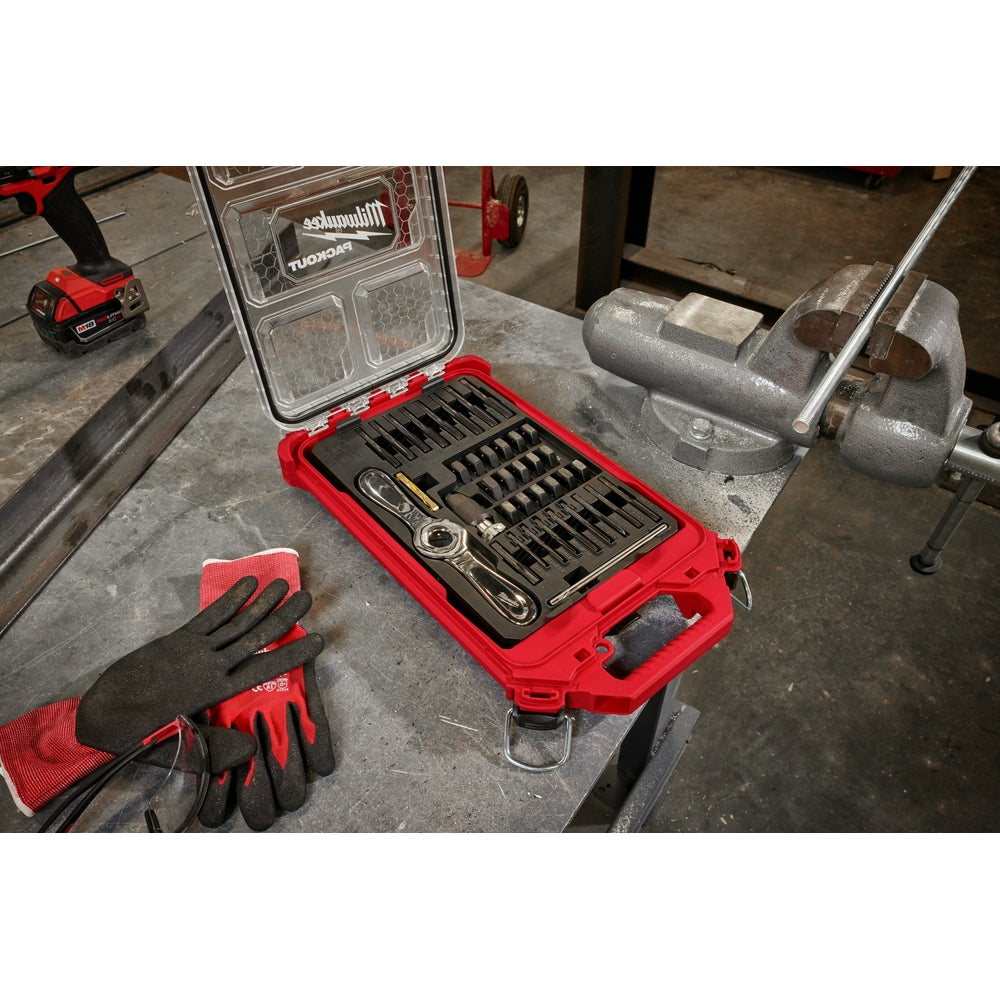 38PC Metric Tap & Die PACKOUT™ Set w/ HEX-LOK™ 2-in-1 Handle