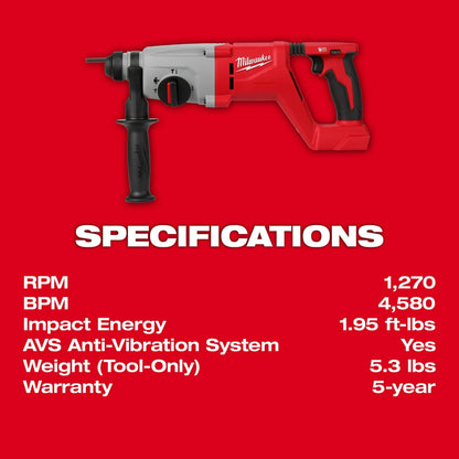 M18™ Brushless 1” SDS Plus D-Handle Rotary Hammer