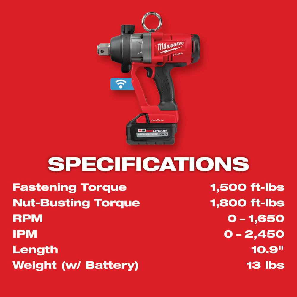 M18 FUEL™ 1" High Torque Impact Wrench w/ ONE-KEY™ Kit