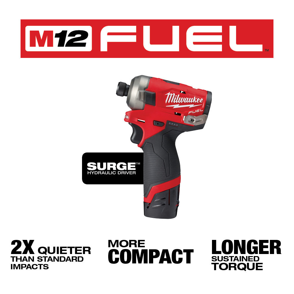 M12 FUEL™ SURGE™ 1/4 in. Hex Hydraulic Driver 2 Battery Kit