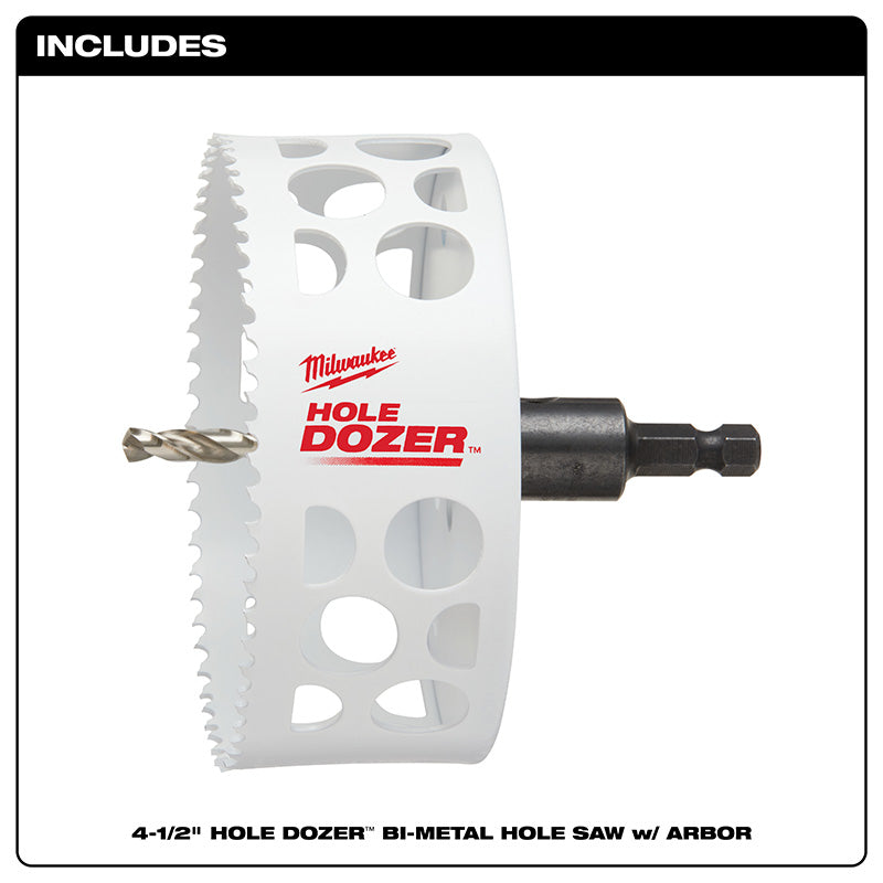 4-1/2" HOLE DOZER™ Bi-Metal Hole Saw with Arbor