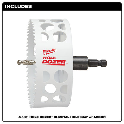4-1/2" HOLE DOZER™ Bi-Metal Hole Saw with Arbor