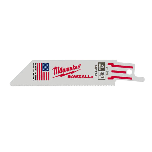 4" 24 TPI SAWZALL® Blade for Thin Metal (5 PK)