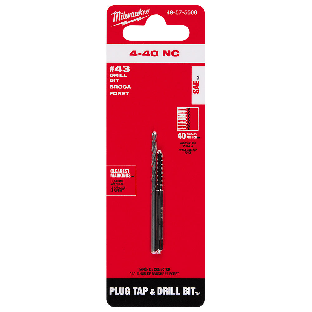 4-40 NC Straight Flute Plug Tap & #43 Drill Bit