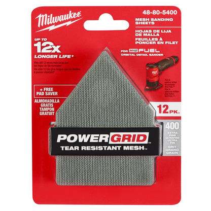 400 Grit Mesh Sanding Sheets for M12 FUEL™ Orbital Detail Sander (12 PK)