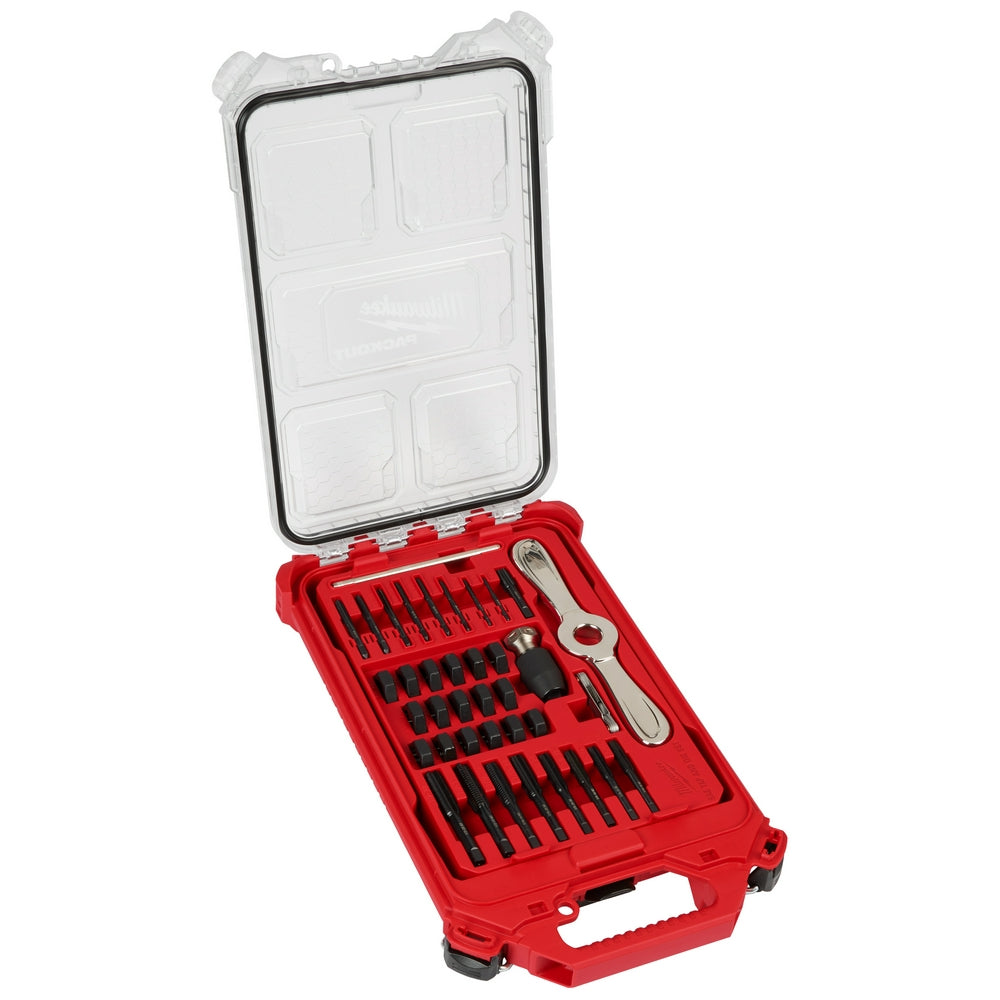 38PC SAE Tap & Die PACKOUT™ Set w/ HEX-LOK™ 2-in-1 Handle