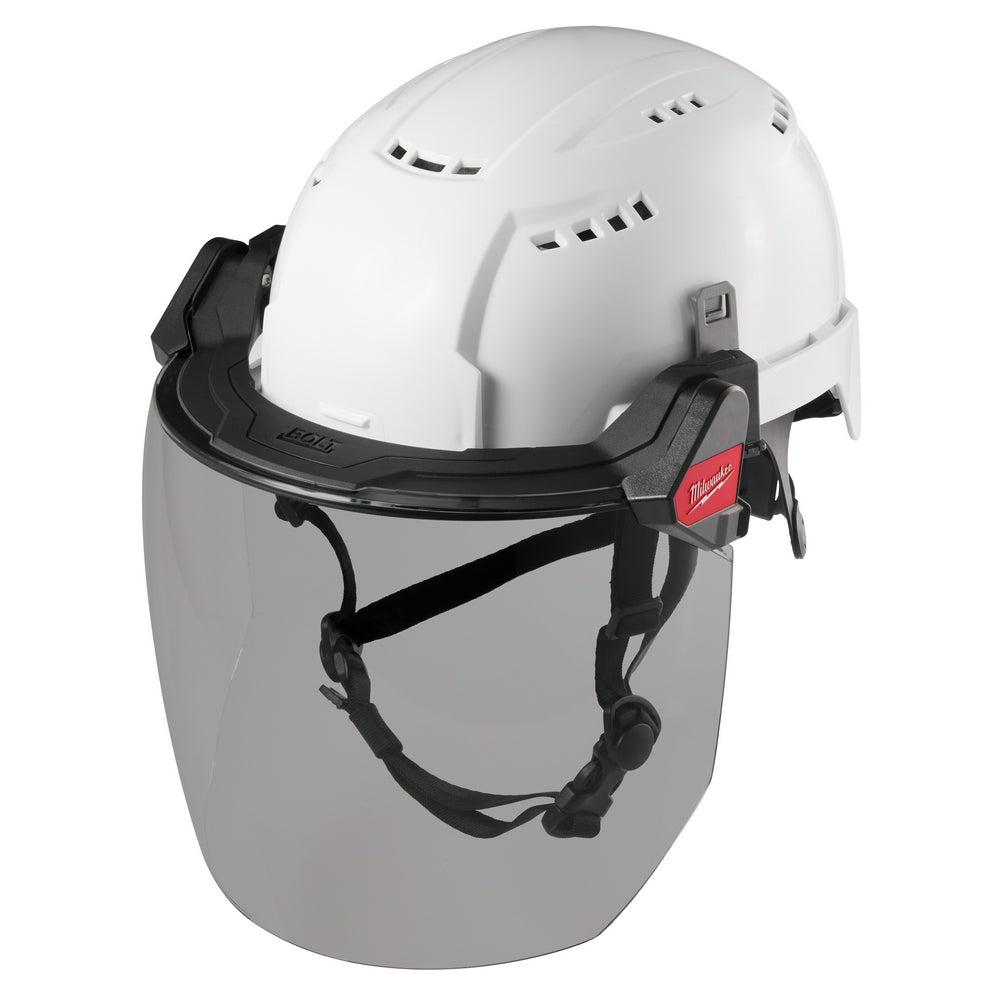 BOLT™ Full Face Shield - Gray Dual Coat Lens (Compatible with Safety Helmets & Hard Hats)