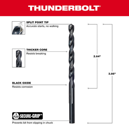 15/64" THUNDERBOLT®  Black Oxide Drill Bit