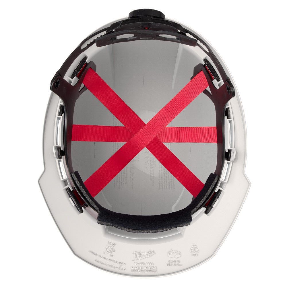 White Front Brim Vented Hard Hat w/6pt Ratcheting Suspension - Type 1, Class C