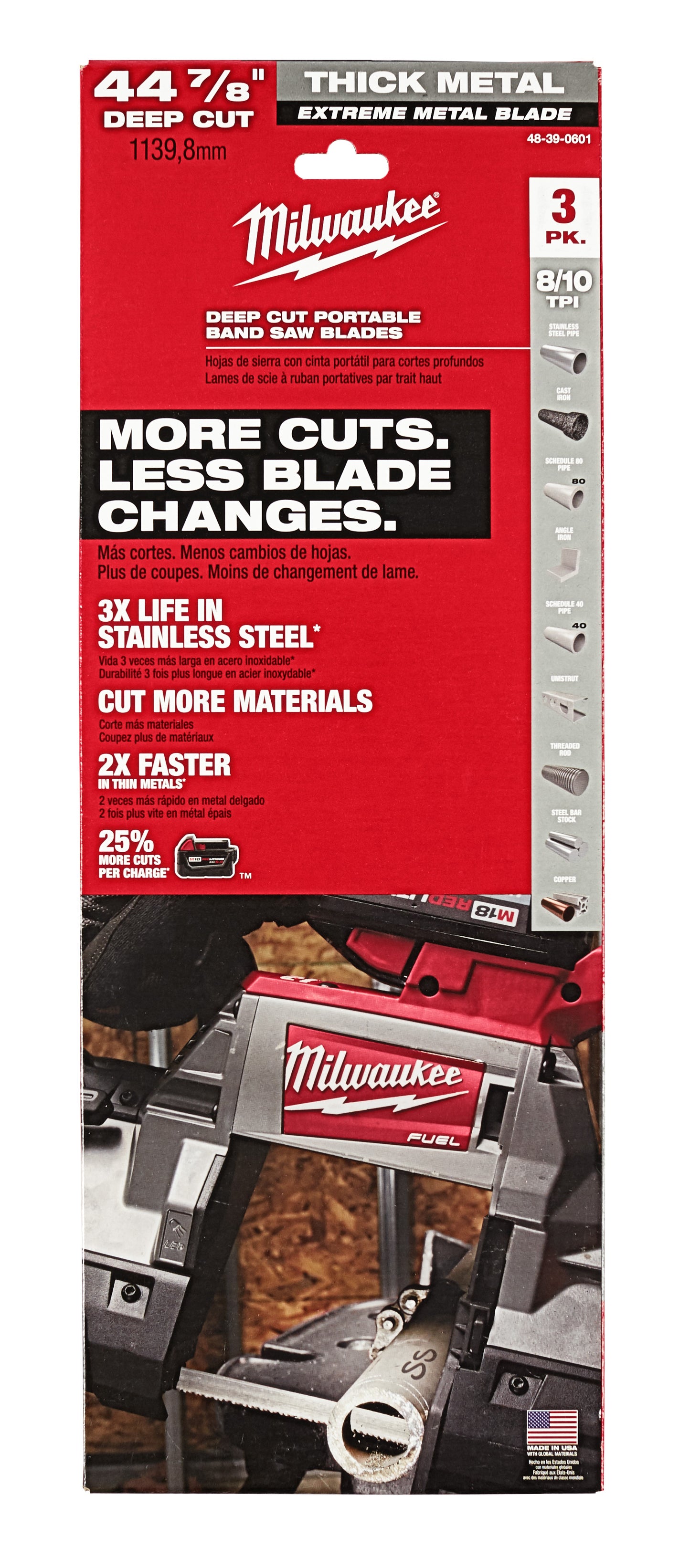 44-7/8" Extreme Thick Metal Deep Cut Band Saw Blade (3 PK)